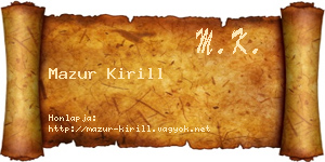 Mazur Kirill névjegykártya